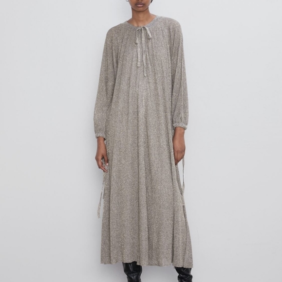 ZARA| Metallic Thread Knit Dress - Picture 2 of 14